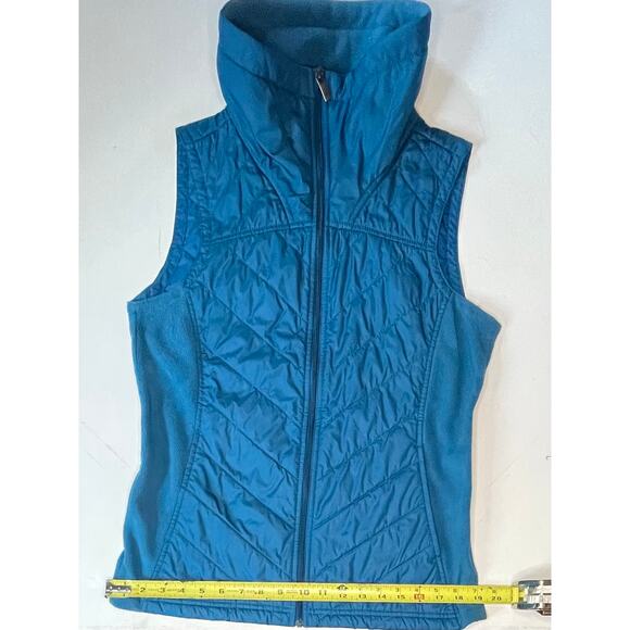 Columbia Women’s Sz Small Teal Blue Quilted Fleece Vest Outdoor Gorpcore Hiking - Picture 5 of 9